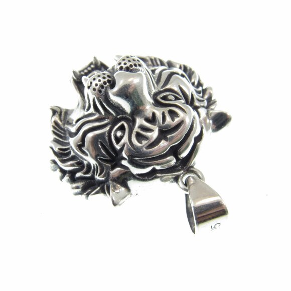 Solid 925 Sterling Silver Tiger Head Face Pendant, Spirit Animal Totem Jewelry - Picture 7 of 9